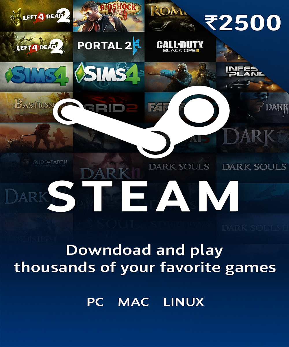 Steam Wallet INR 2500 activation key